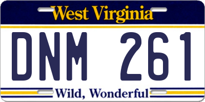 WV license plate DNM261