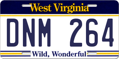 WV license plate DNM264