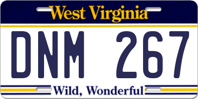 WV license plate DNM267