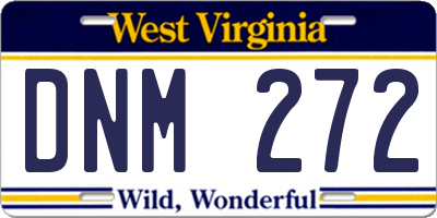 WV license plate DNM272