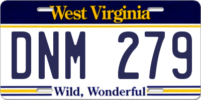 WV license plate DNM279