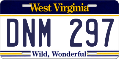 WV license plate DNM297