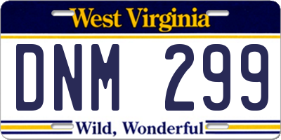WV license plate DNM299