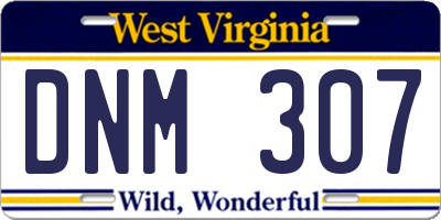 WV license plate DNM307