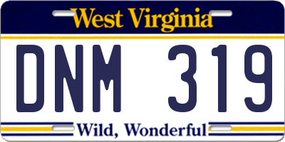 WV license plate DNM319