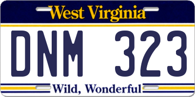 WV license plate DNM323