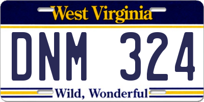 WV license plate DNM324