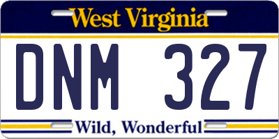 WV license plate DNM327