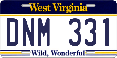 WV license plate DNM331
