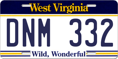 WV license plate DNM332