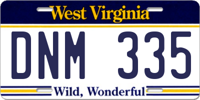 WV license plate DNM335