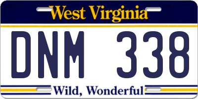 WV license plate DNM338
