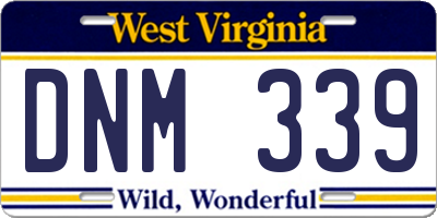 WV license plate DNM339