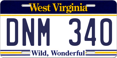 WV license plate DNM340