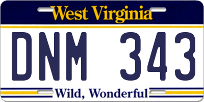 WV license plate DNM343
