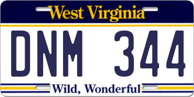 WV license plate DNM344