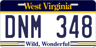WV license plate DNM348