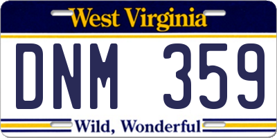 WV license plate DNM359