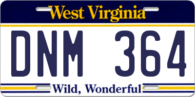 WV license plate DNM364