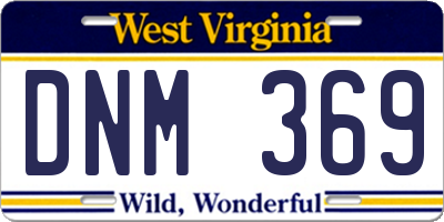 WV license plate DNM369