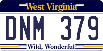 WV license plate DNM379