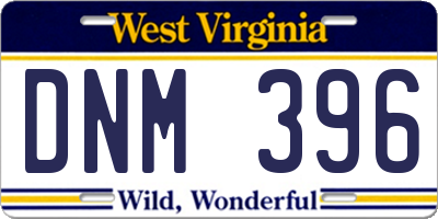 WV license plate DNM396