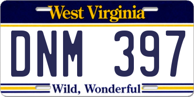 WV license plate DNM397