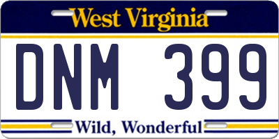 WV license plate DNM399