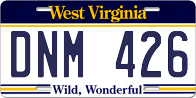 WV license plate DNM426