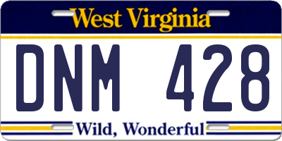 WV license plate DNM428