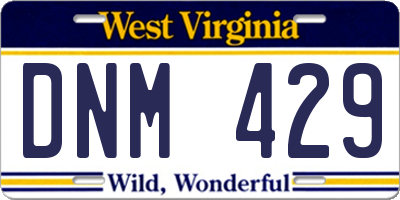 WV license plate DNM429