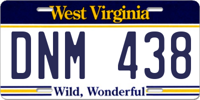 WV license plate DNM438
