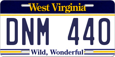 WV license plate DNM440