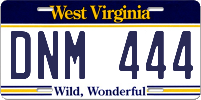 WV license plate DNM444