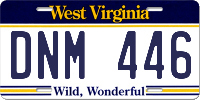 WV license plate DNM446