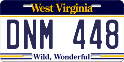 WV license plate DNM448