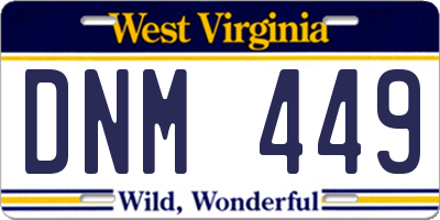 WV license plate DNM449