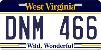 WV license plate DNM466