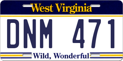 WV license plate DNM471