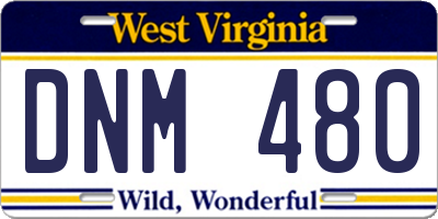 WV license plate DNM480