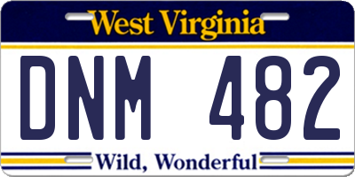 WV license plate DNM482