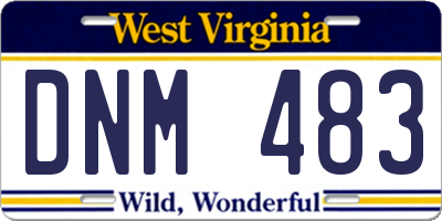 WV license plate DNM483