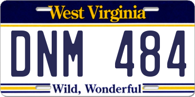 WV license plate DNM484