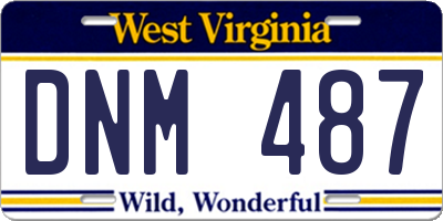 WV license plate DNM487