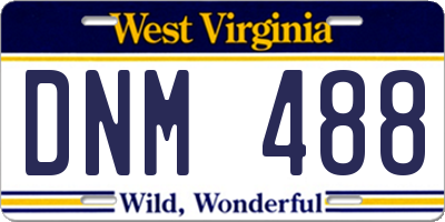 WV license plate DNM488