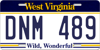 WV license plate DNM489