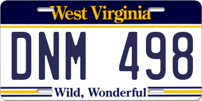 WV license plate DNM498