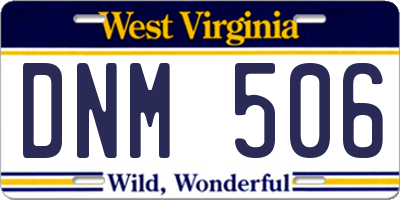 WV license plate DNM506