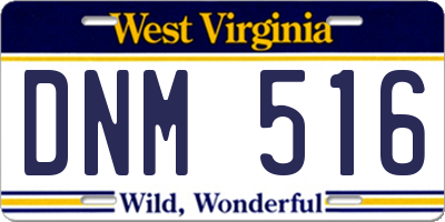 WV license plate DNM516