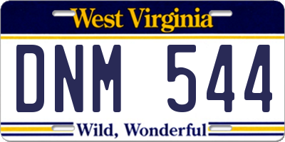 WV license plate DNM544